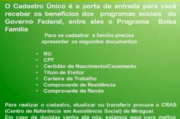 Miraguaí amplia cobertura de acesso às famílias com perfil no Cadastro Único